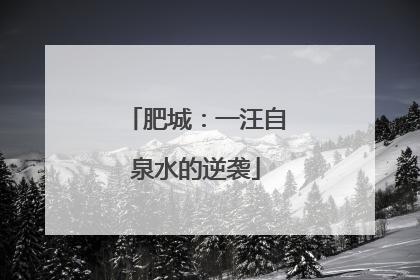肥城：一汪自泉水的逆袭